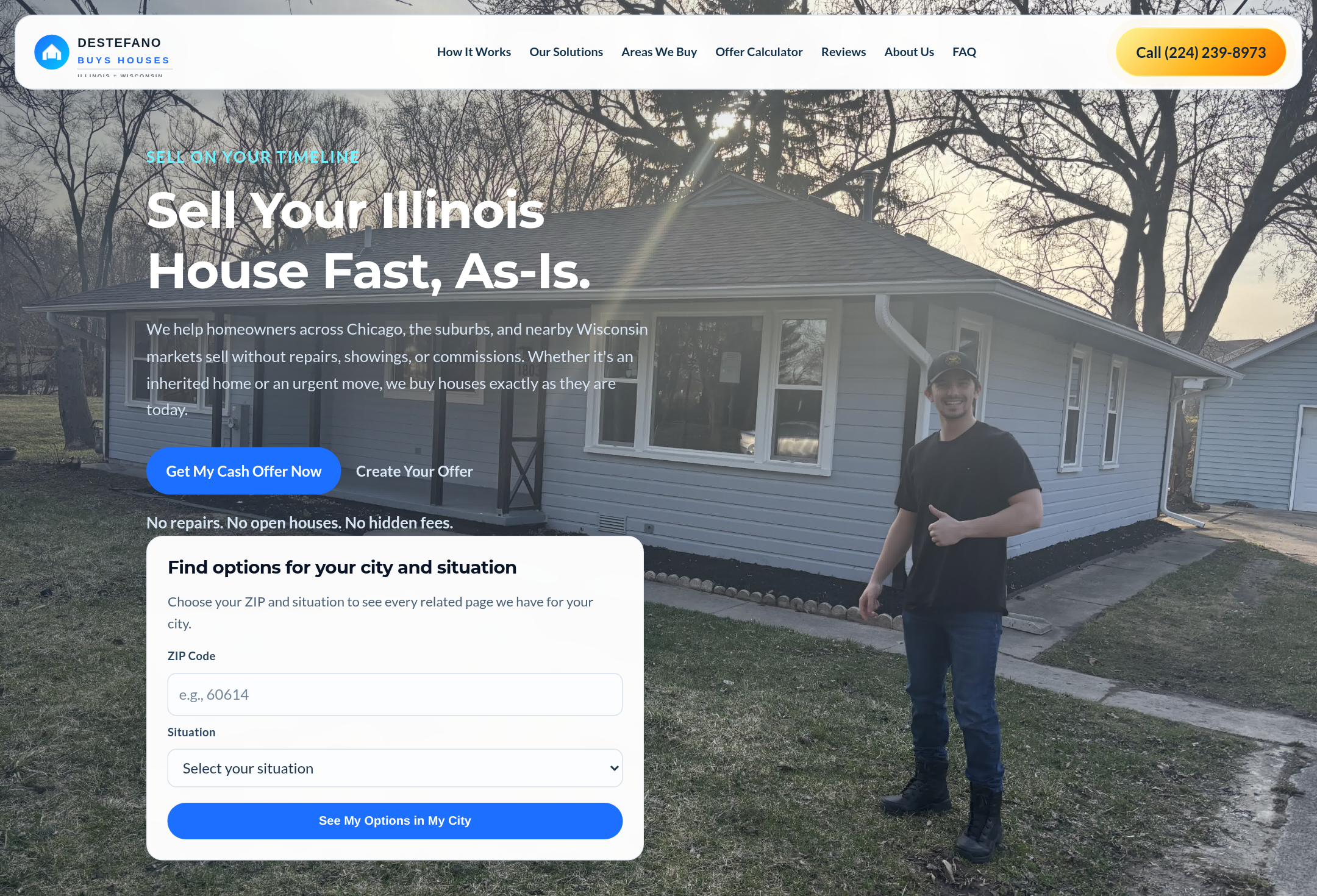 DeStefano Buys Houses desktop website