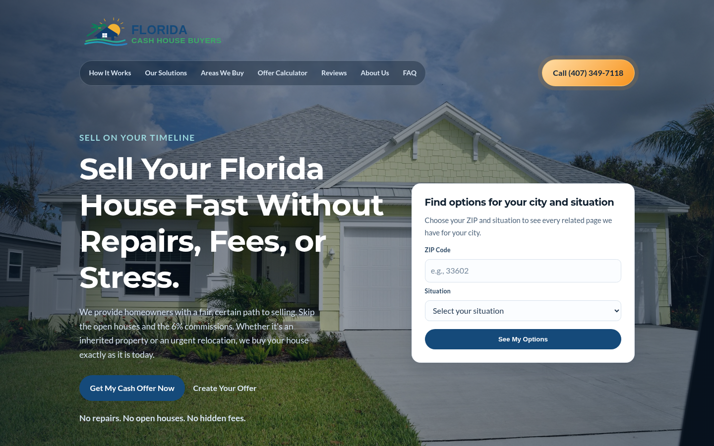 Florida Cash House Buyers website