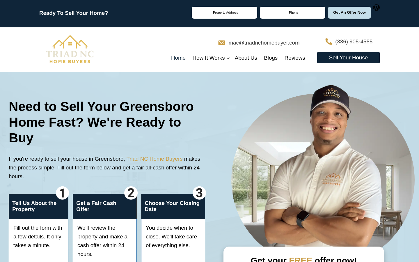 Triad NC Home Buyers website